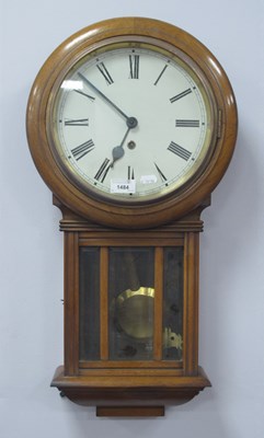 Lot 1484 - Oak Cased Wall Clock, 30-hour movement.