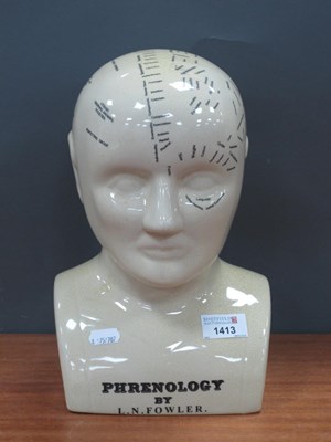 Lot 1413 - After L.N Fowler, Phonology head, 28cm high.