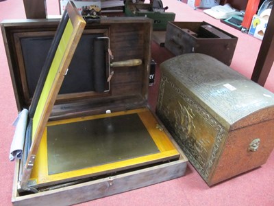 Lot 1116 - Portable Printer, brass domed box.