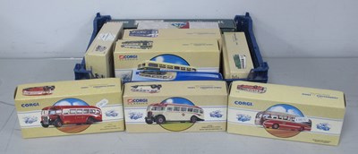 Lot 508 - Ten Diecast Model Buses by Corgi to include...