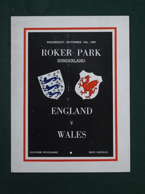 Lot 553 - 1950 England v. Wales Football Programme, for...