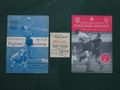 Lot 554 - 1951 England v. France Football Ticket and...