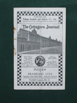 Lot 784 - 1936 Fulham v. Bradford City Programme, for...