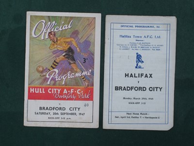 Lot 791 - 1947-8 Bradford City Away Programmes, at...