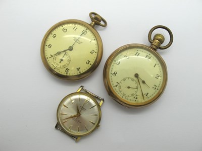 Lot 158 - A Gold Plated Cased Pocket Watch, the unsigned...