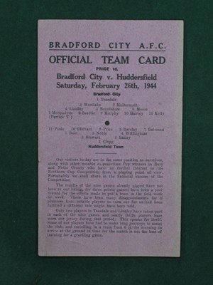 Lot 741 - Bradford City 1943-4 Programme v. Huddersfield,...