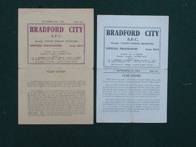 Lot 744 - Bradford City 1945-6 Programmes v. Halifax...