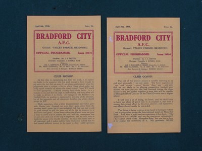 Lot 745 - Bradford City 1945-6 Programmes v. Gateshead,...