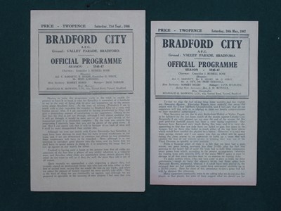 Lot 746 - Bradford City 1946-7 Programmes v. Doncaster...