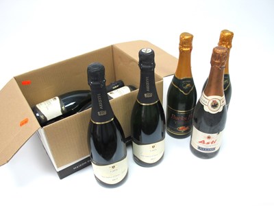 Lot 1388 - Cava - Arestel Brut Cava, 5 bottles; Asti &...