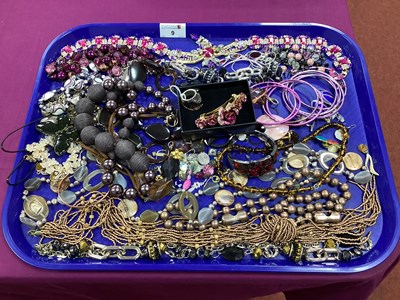 Lot 319 - Assorted Costume Bead Necklaces, bangles and...