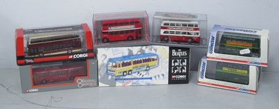 Lot 535 - Seven Corgi Diecast Model Buses to include...