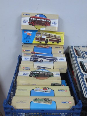 Lot 437 - Ten Corgi Diecast Model Buses to include...