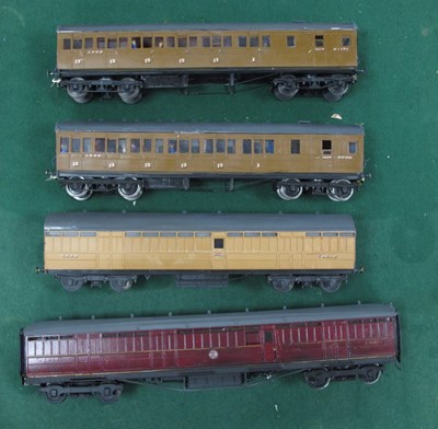 Lot 501 - Four 'O' Gauge/7mm Kit Built Bogie Coaches,...