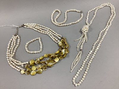 Lot 159 - A Modern Fresh Water Pearl Four Row Necklace,...