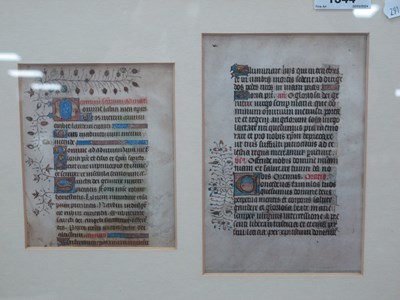 Lot 1344 - Two Pages of an Illuminated Manuscript on...