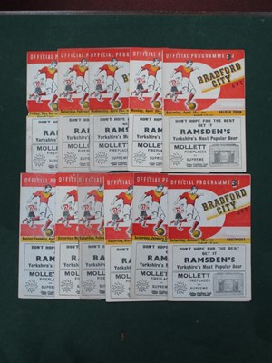 Lot 754 - Bradford City Home Programmes, 1952-3 v....