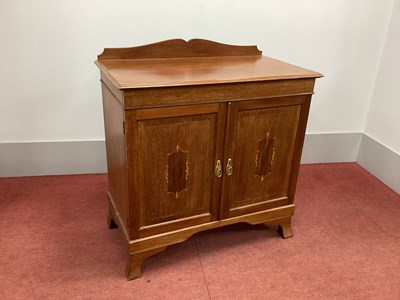 Lot 1506 - An Edwardian Inlaid Mahogany Press, with...