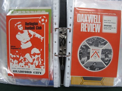 Lot 817 - Bradford City Away Programmes, 1974-5...