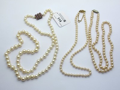 Lot 114 - A Long Single Strand Graduated Pearl Bead...