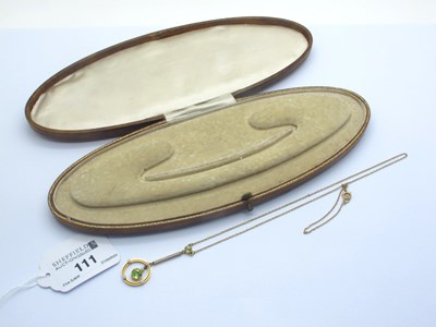 Lot 111 - An Edwardian Drop Pendant, the circular drop...