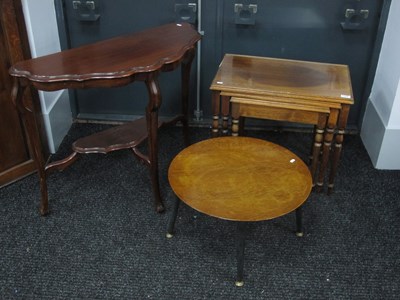 Lot 1476 - Mahogany Side Table, a mahogany nest of tables,...