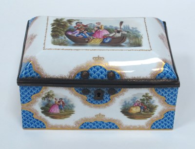 Lot 1054 - A Continental Porcelain Trinket Box and Hinged...