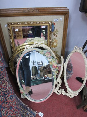 Lot 1173 - Barbola Oval Shaped Mirror, decorated with...