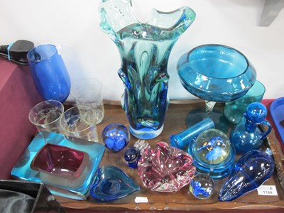 Lot 1184 - Czech Mid XX Century Nobbly Glass Vase, 31cm...
