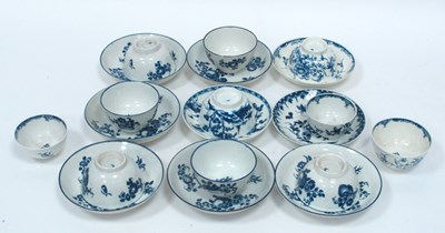 Lot 1016 - Eleven Caughley and Worcester Porcelain Tea...