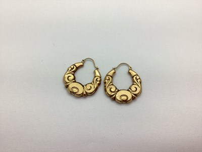 Lot 209 - A Pair of 9ct Gold Creole Earrings (3.4grams).