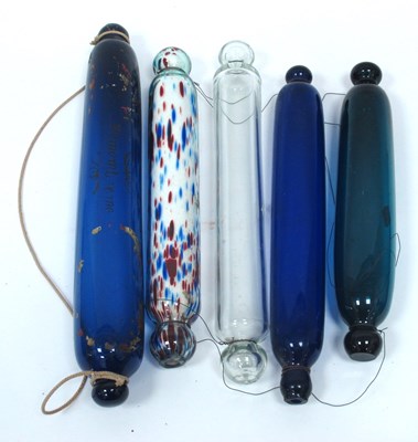 Lot 1004 - A Collection of Victorian Glass Rolling Pins,...