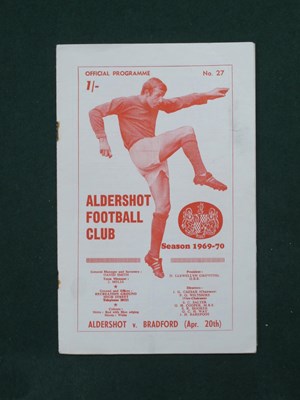 Lot 730 - 1970 Aldershot v. Bradford Park Avenue, dated...