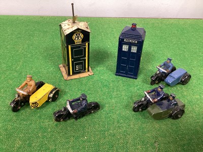 Lot 639 - Four Post War Dinky Motorbikes, three with...