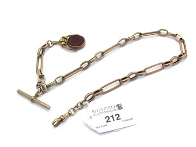 Lot 212 - A Hollow Link Albert Chain, stamped "9c", to...