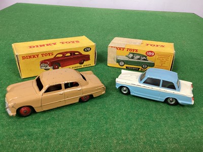 Lot 651 - Two Original Dinky Toys. No. 189 Triumph...