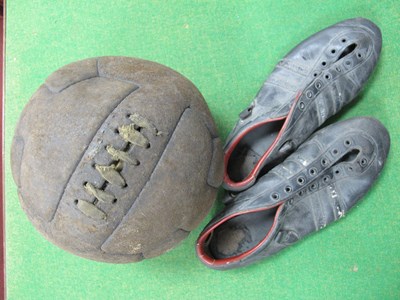 Lot 482 - Vintage Lace Up Leather Football. Pair of...