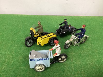 Lot 640 - Three Mid XX Century Diecast Motorcycles, By...