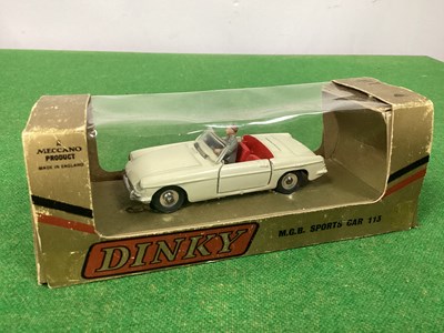 Lot 645 - Dinky Toys No. 113 MGB Sports Car, white, very...