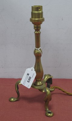 Lot 530 - A Brass Pullman Rail Coach Table Lamp, (no...