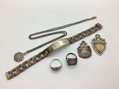 Lot 195 - A Hallmarked Silver Identity Style Bracelet,...