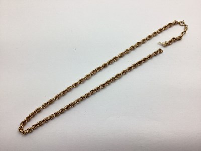 Lot 220 - A 9ct Gold Rope Twist Chain, (snap to chain),...