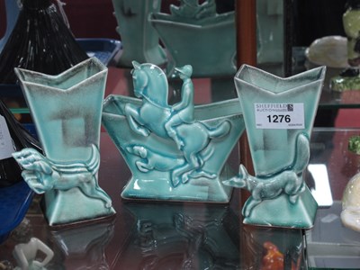 Lot 1276 - Goebel Art Deco Three Piece Posy Garniture,...