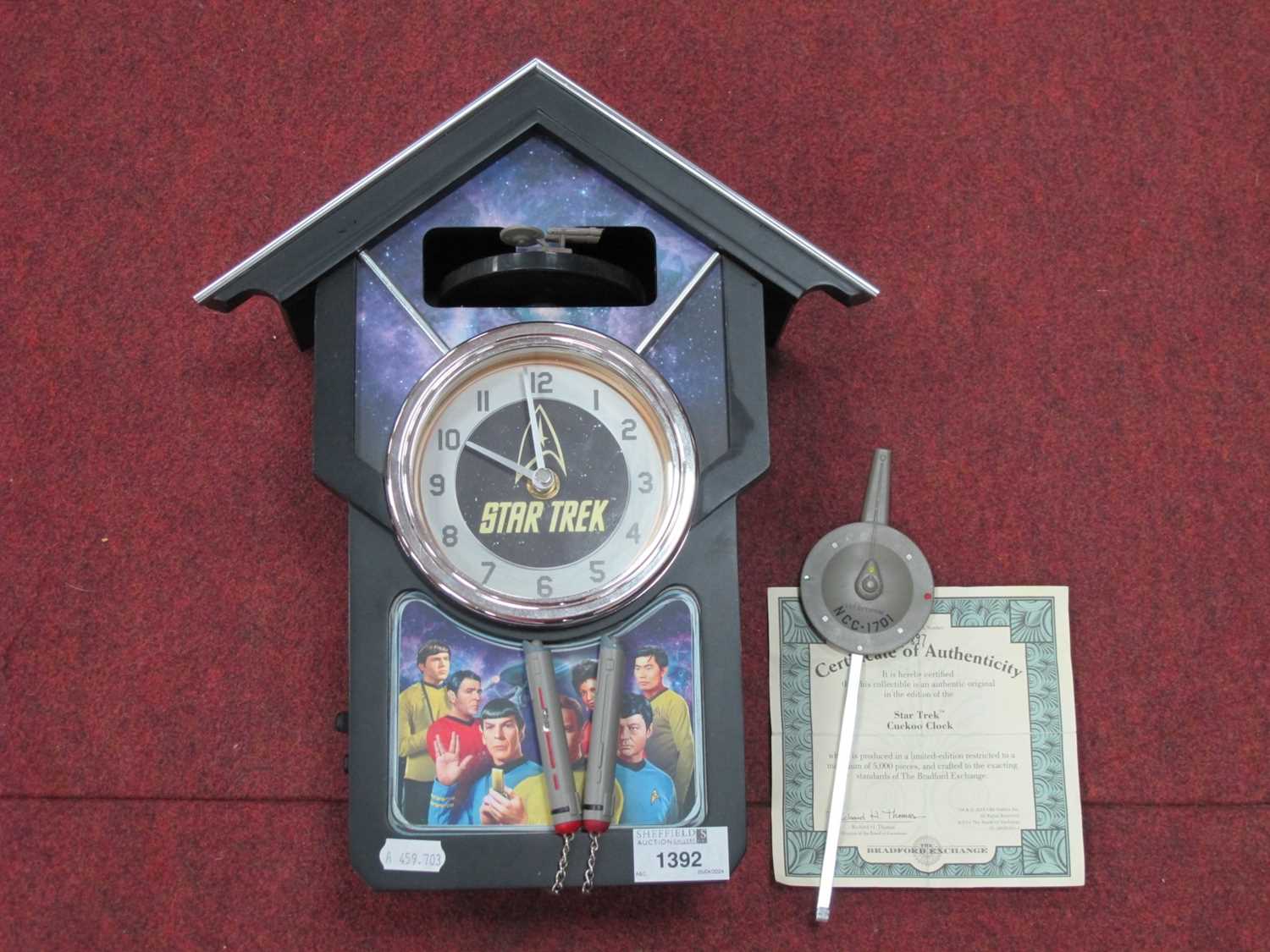 Lot 1392 - Star Trek Cuckoo Clock, by Bradford Exchange,...