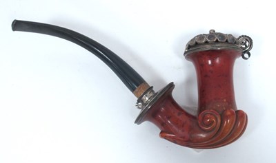 Lot 1291 - A German XIX Century Meerschaum Pipe, with...