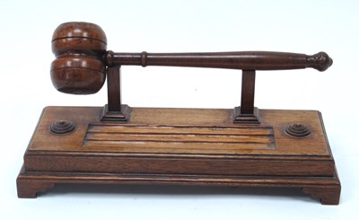 Lot 1278 - A Late XIX Century Mahogany Gavel, on a footed...