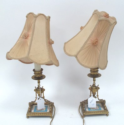 Lot 1304 - A Pair of Late XIX Century French Candlesticks,...