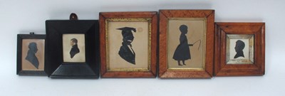 Lot 1272 - Three Mid XIX Century Silhouettes, in maple...