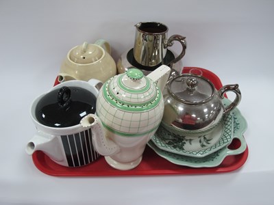 Lot 1169 - Susie Cooper Art Deco Style Teapot, silver...