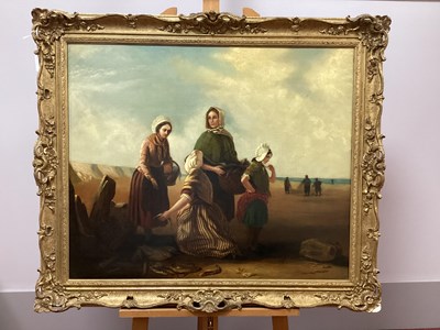 Lot 1213 - ENGLISH SCHOOL (XIX Century) Fisherwomen and...